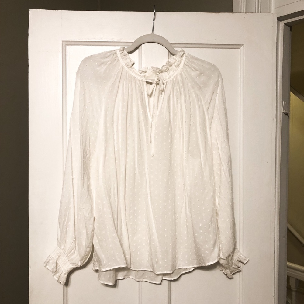 White Textured Blouse